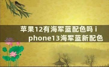 苹果12有海军蓝配色吗 iphone13海军蓝新配色